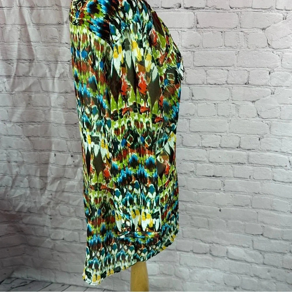 Western Ariat semi-sheer aztec southwest print blouse size large - Picture 7 of 8
